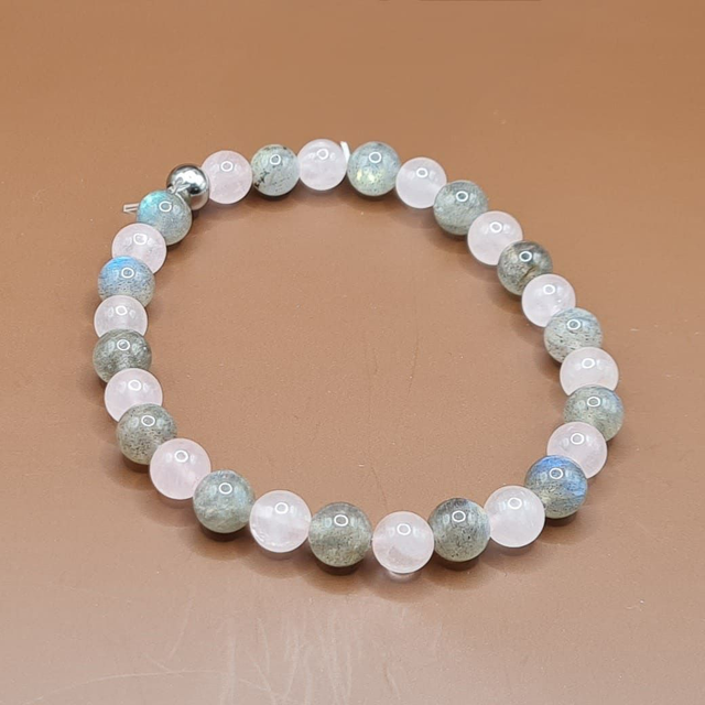 Bracelet Labradorite – quartz rose