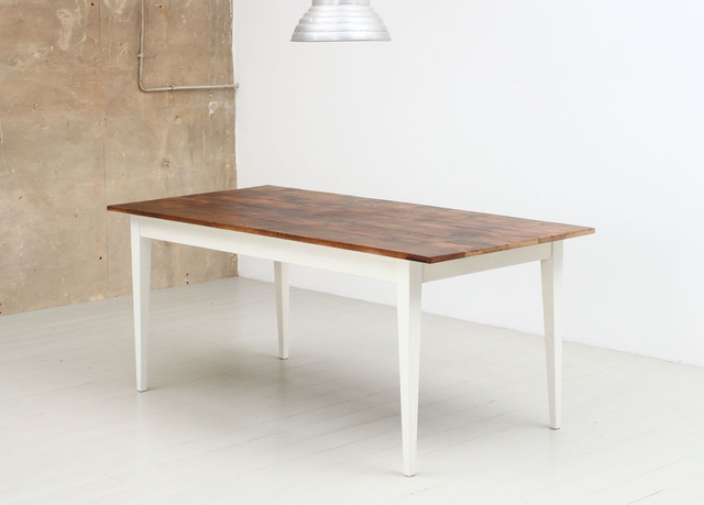 UNIK Tisch Altholz 180 x 85 cm, kittweiß 