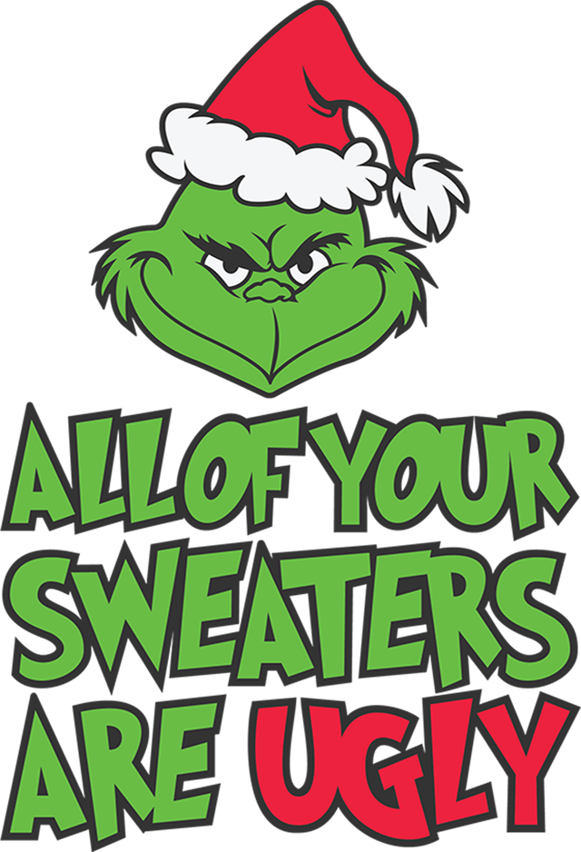 Christmas Grinch Ugly Sweater DTF