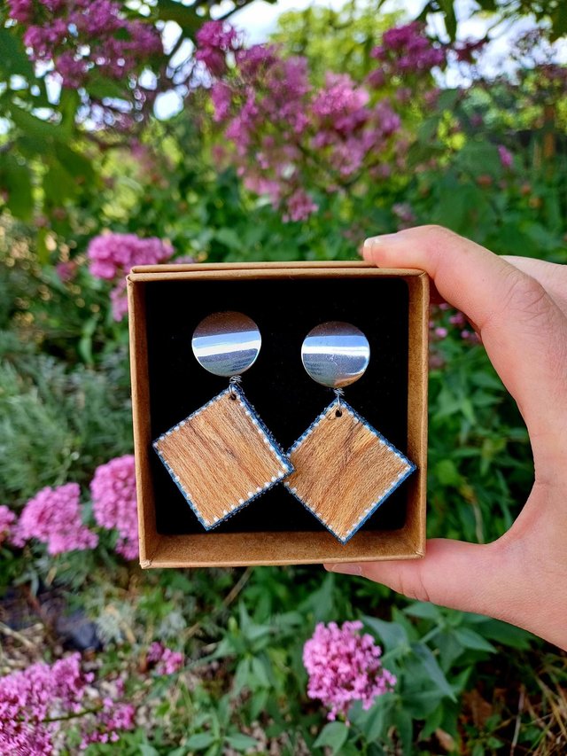 "Woody" - Boucles d'oreilles chutes de bois 