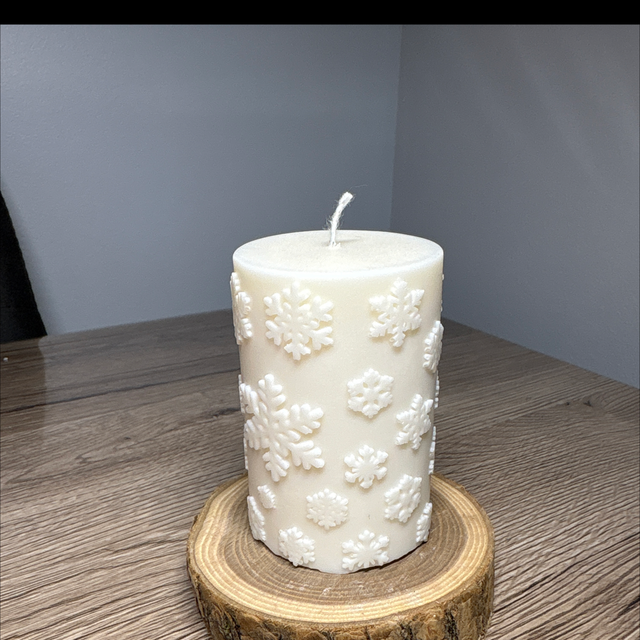 Bougie pilier flocon