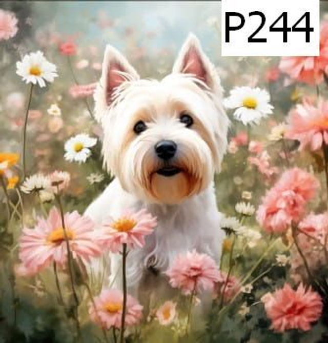 Panneau Chien Westie en Polyester imperméable - 40x40cm 