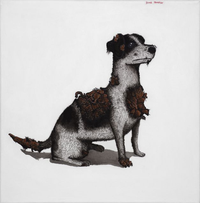 The Dog Painting - print of acrylic painting by Bradley Hutchins