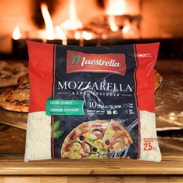 100% Mozzarella râpé 2,5kg (Extra Filante)