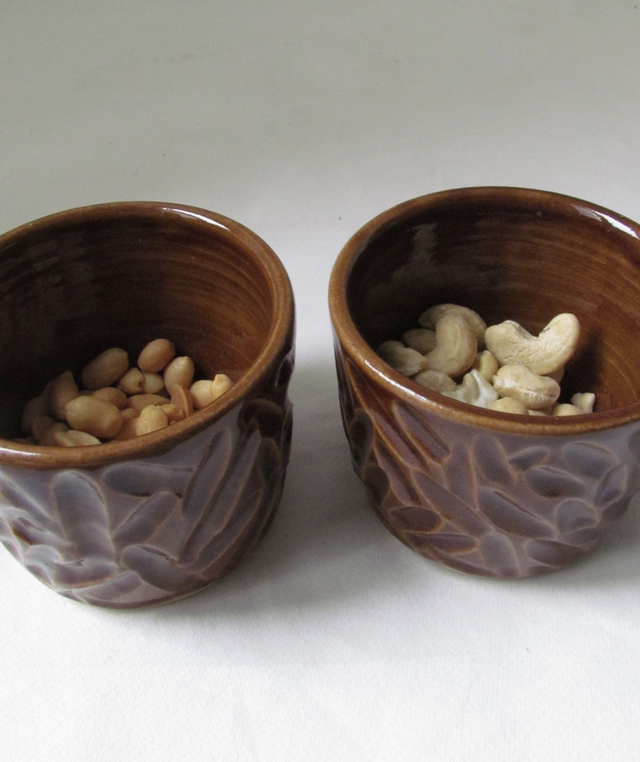 Duo de petits pots texturés