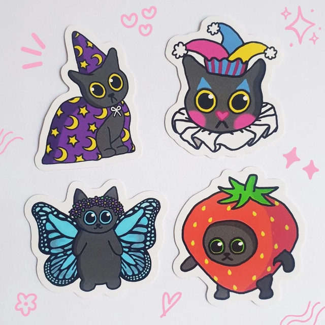 Whimsical Cats - Mini Sticker Pack 