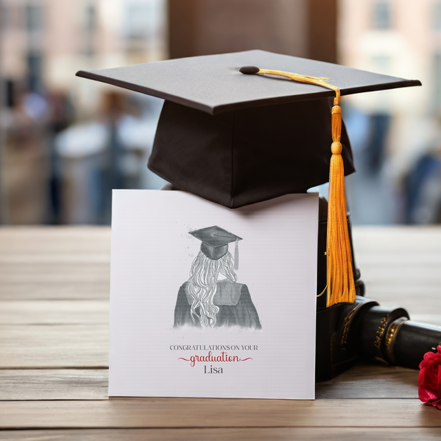 Personalised female graduation card