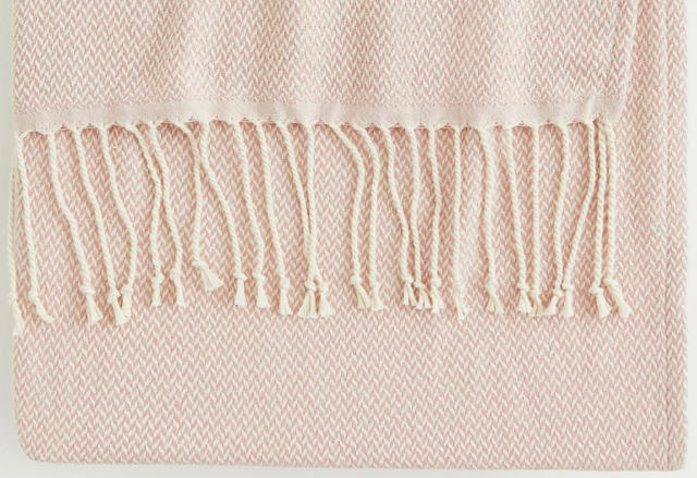 Plaid Decke rose gemustert