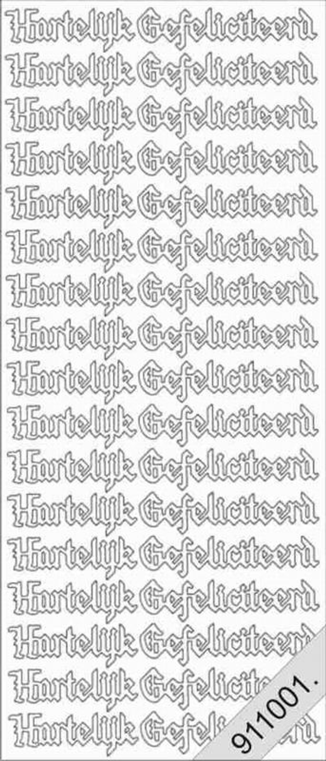 Hartelijk Gefeliciteerd Transparant goud (231) - 9477