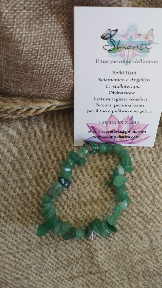 Bracciale unisex chips avventurina verde