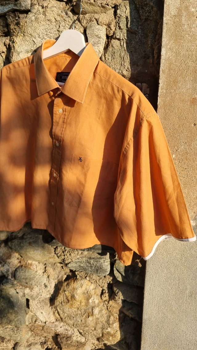 Chemise upcyclée orange