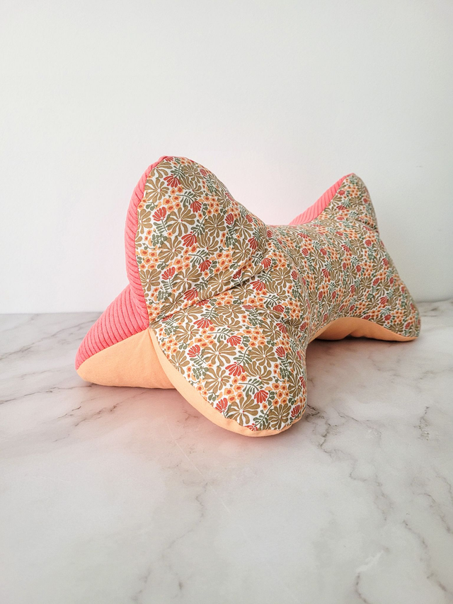 Coussin de lecture velours corail