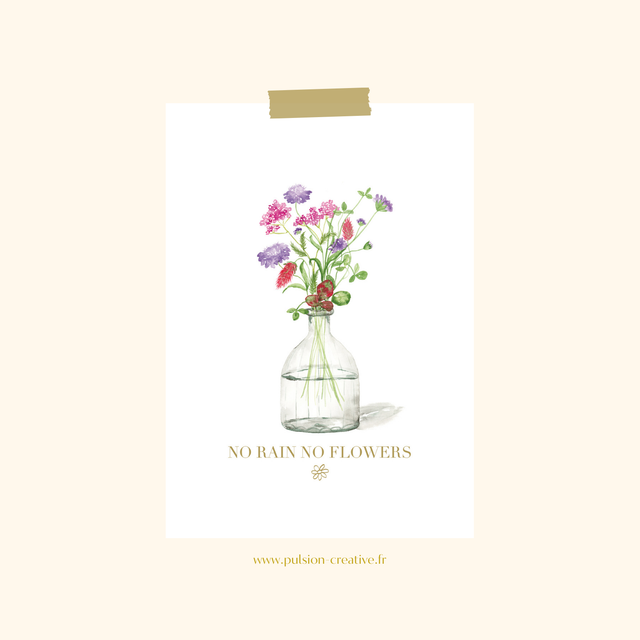 Illustration No rain no flowers