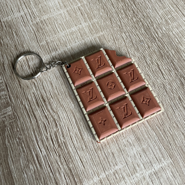 LV chocolate bar keychain/ bag accessory 