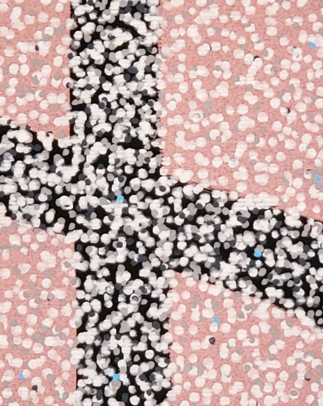 Peinture "Petites ombres et pétales no. 1" - 20 x 20 cm