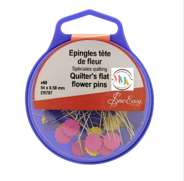 Épingles têtes Fleurs fines et extra longue 5,4cm