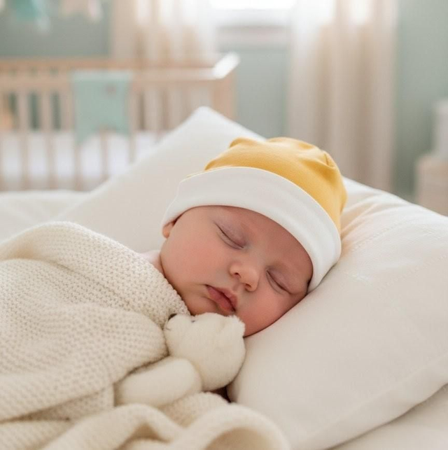Bonnet réversible moutarde 