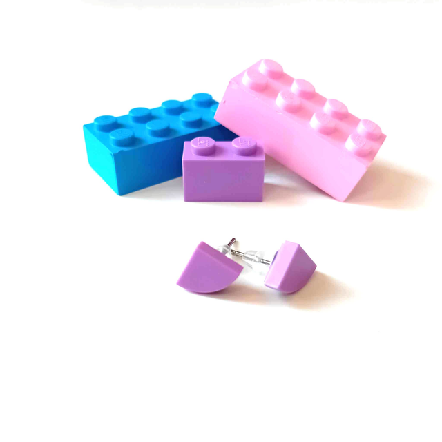 Puces &quot;Les P&#039;tits Lego&quot; - Lilas - Pièces Artisanales