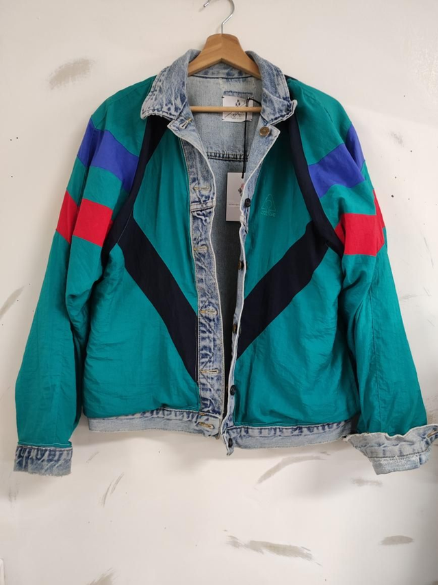 Reworked denim with 80's reversible jacket 