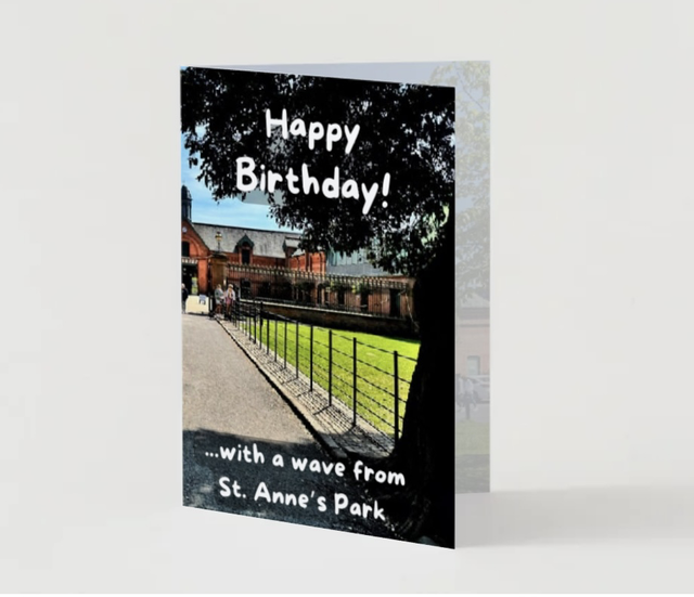 Birthday card with Red Stables