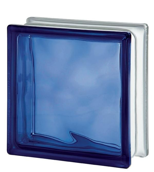 Basic Deep Blue Wave Glass Block 