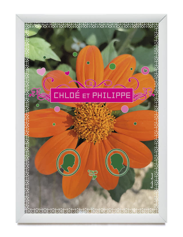 CENTRE DE TABLE 13 X 18 cm FLORE (CE-004-P) personnalisable