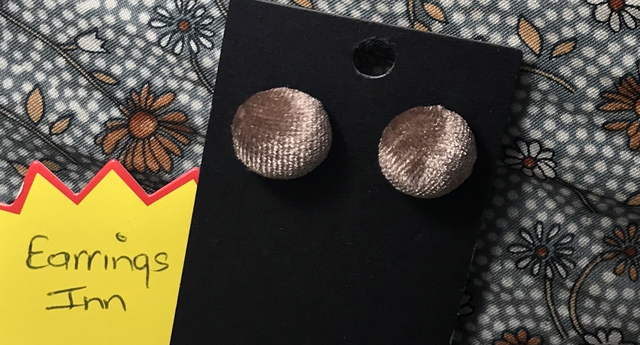 Brown Fabric Studs Plain - FSP03