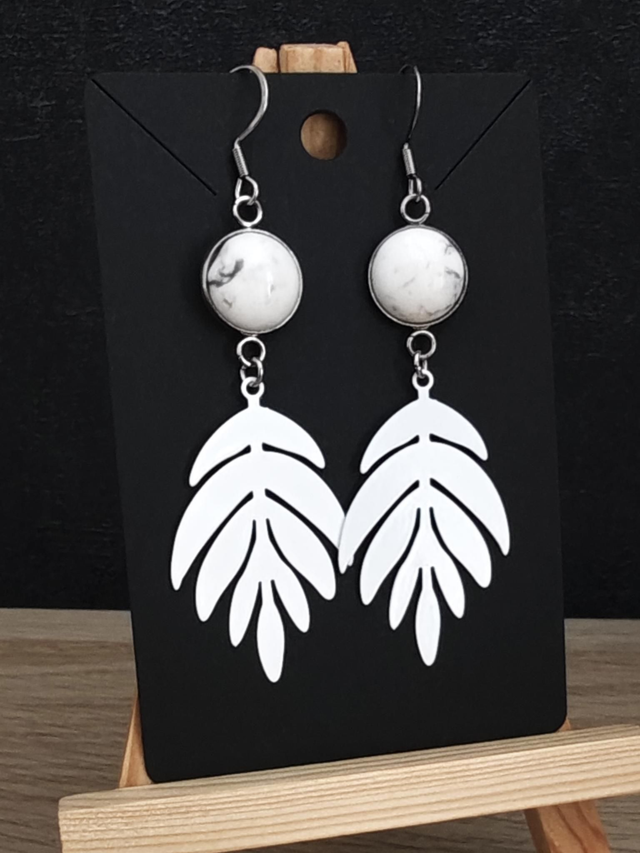 Boucles d'oreilles Howlite 