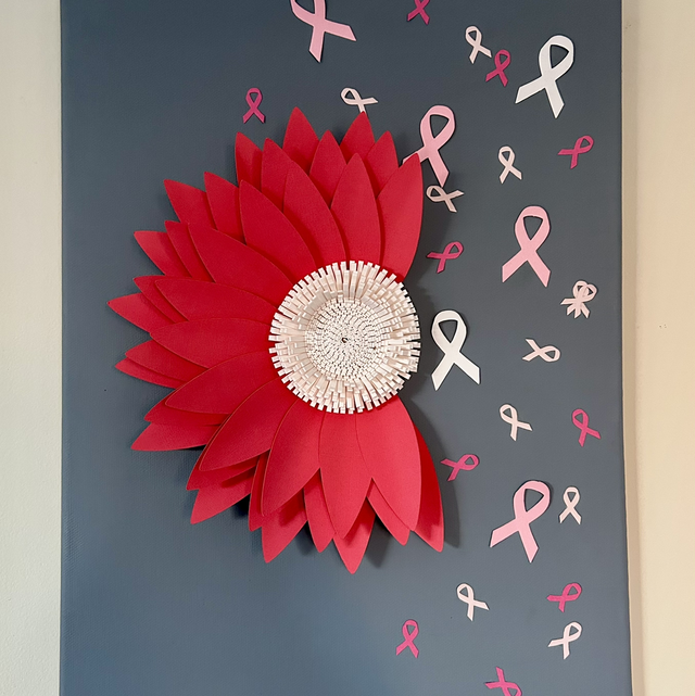 Tableau 1/2 tournesol rose