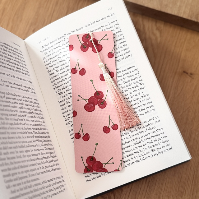 Marque-page "Smoothie" cartonné Cerises