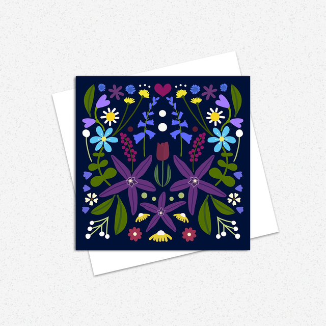 Purple Florals Greeting Card