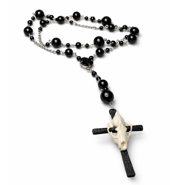 Osteology Rosary Kříž a liščí lebka gothic