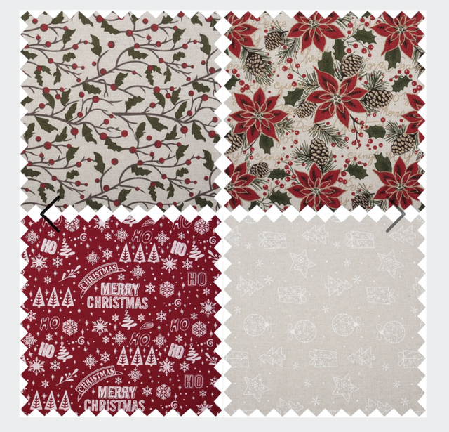 Fabric Rolls:  Printed: 2m x 28cm: 4 Designs available.