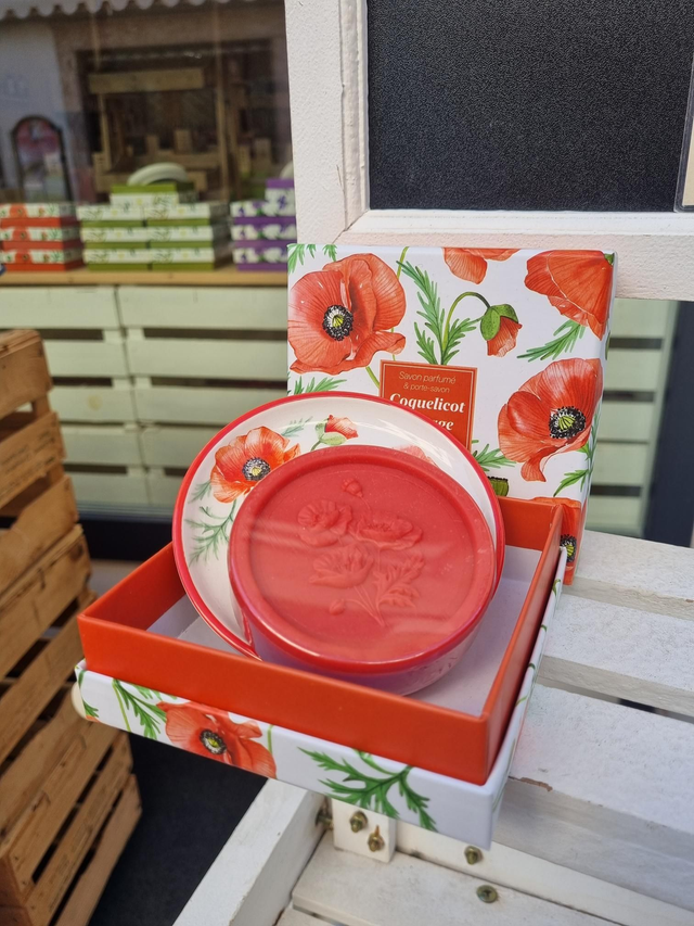 Scatolina Sapone con Portasapone -Papavero