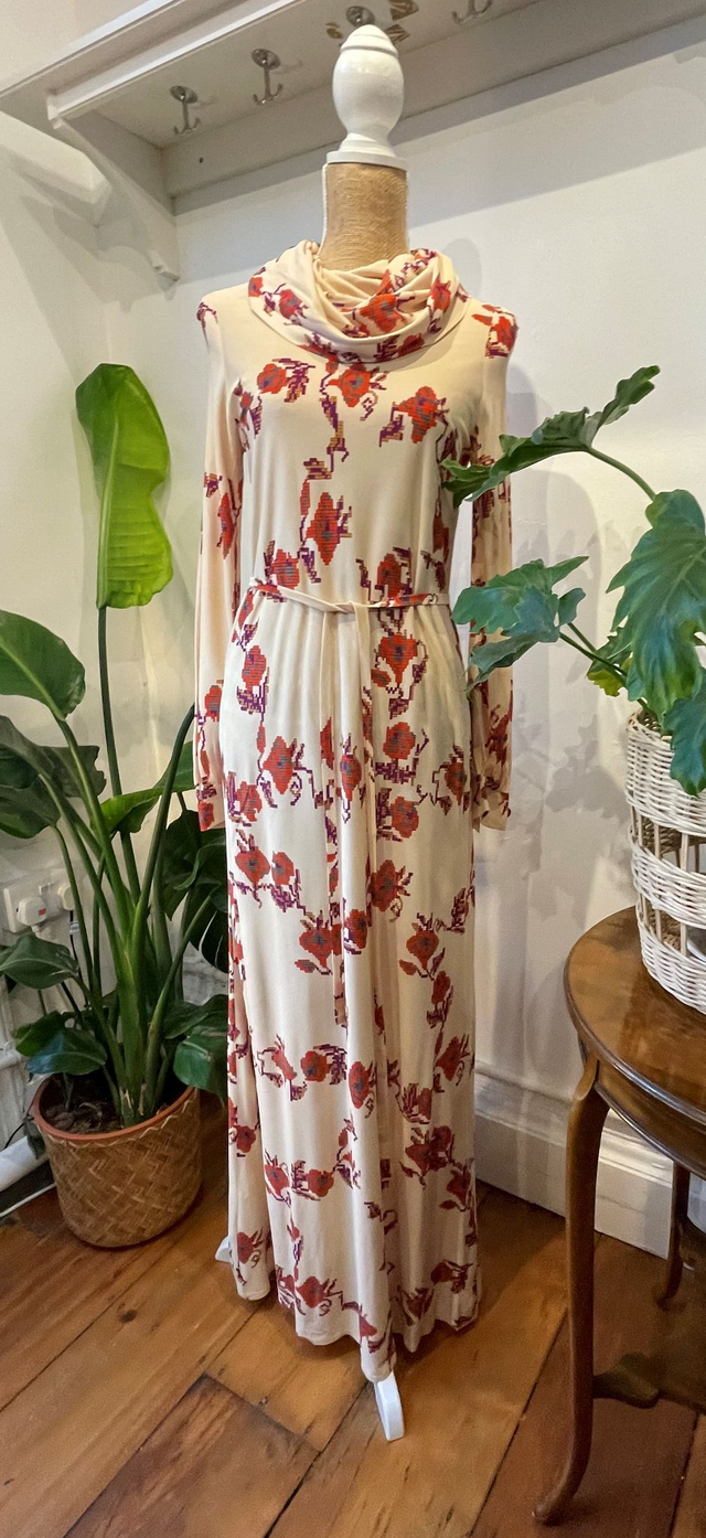 1970s cowl neck dress