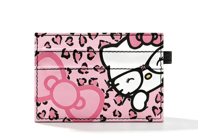 HK Pink Leopard Print Card Holder