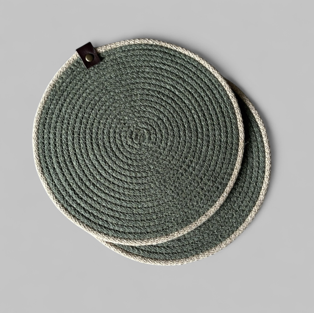 Lot de 2 dessous de plat 25 cm bi-color