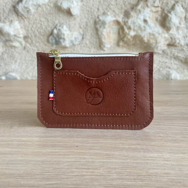 Porte cartes / porte monnaies marron