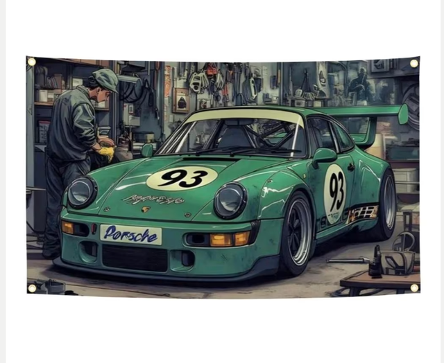 Grote vlaggen Vintage Porsche (150x90cm)