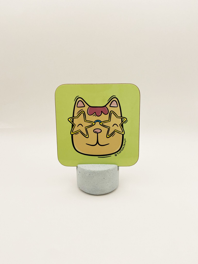 Green cat coaster