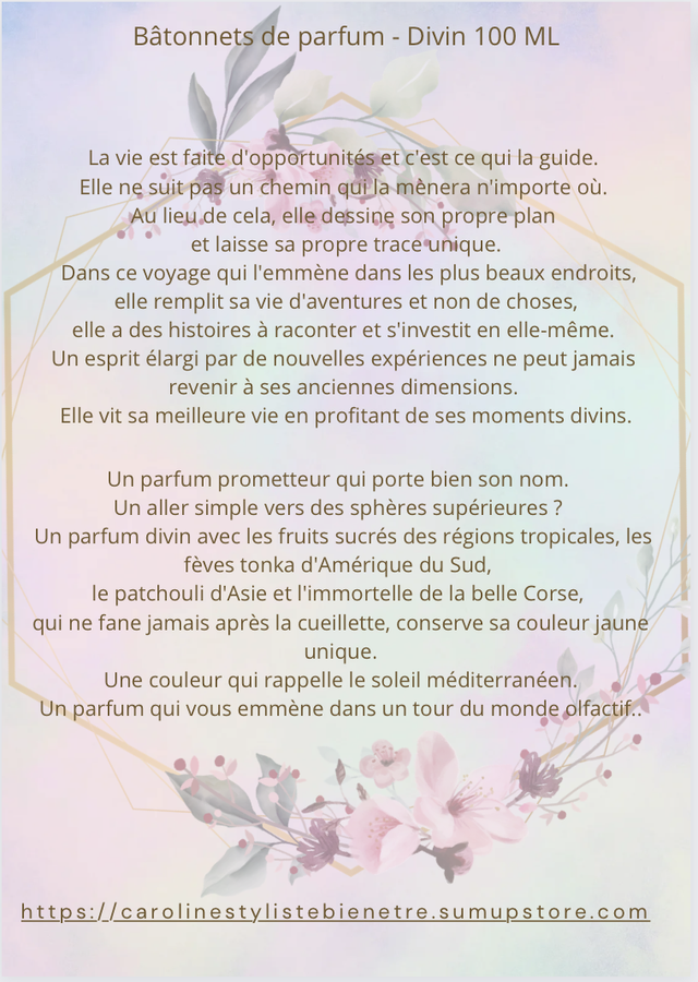 Bâtonnets de parfum - Divin 