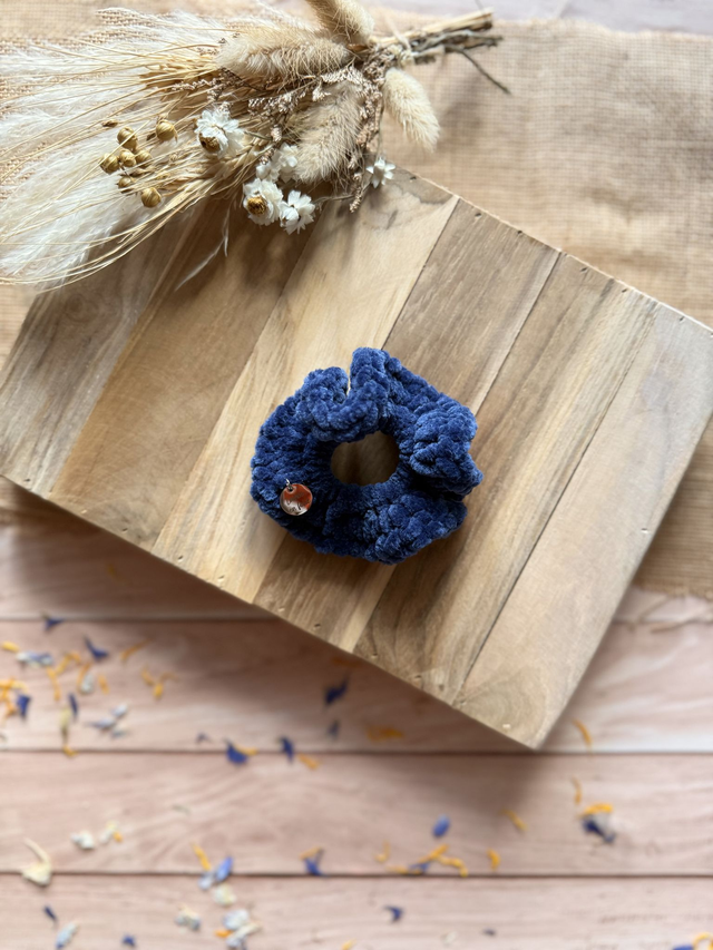 Chouchou tout doux marine clair