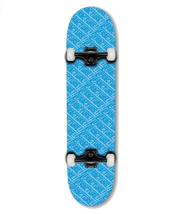 Fracture All Over Blue Comic Complete Skateboard - 8.00"