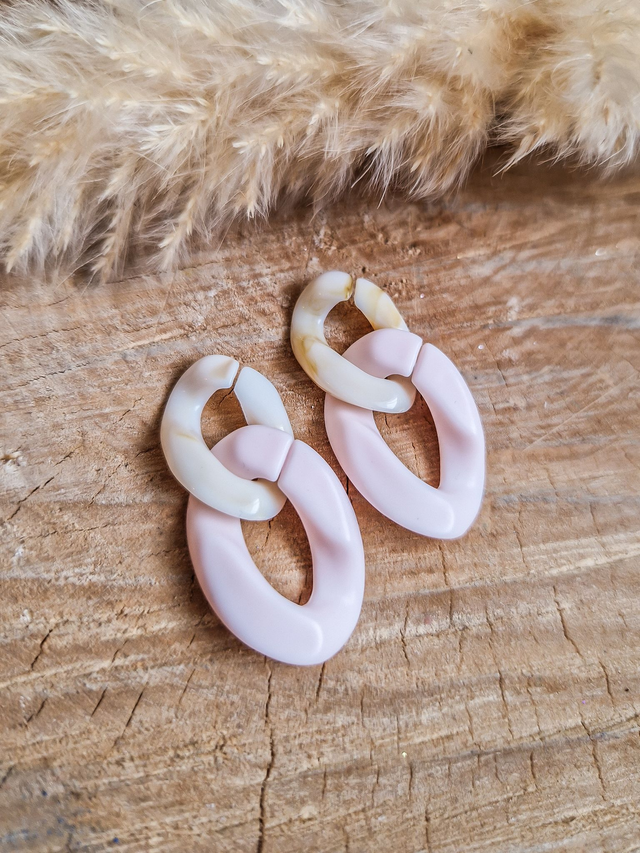 Module "Duo Maillons" - Modèle crème et rose pastel