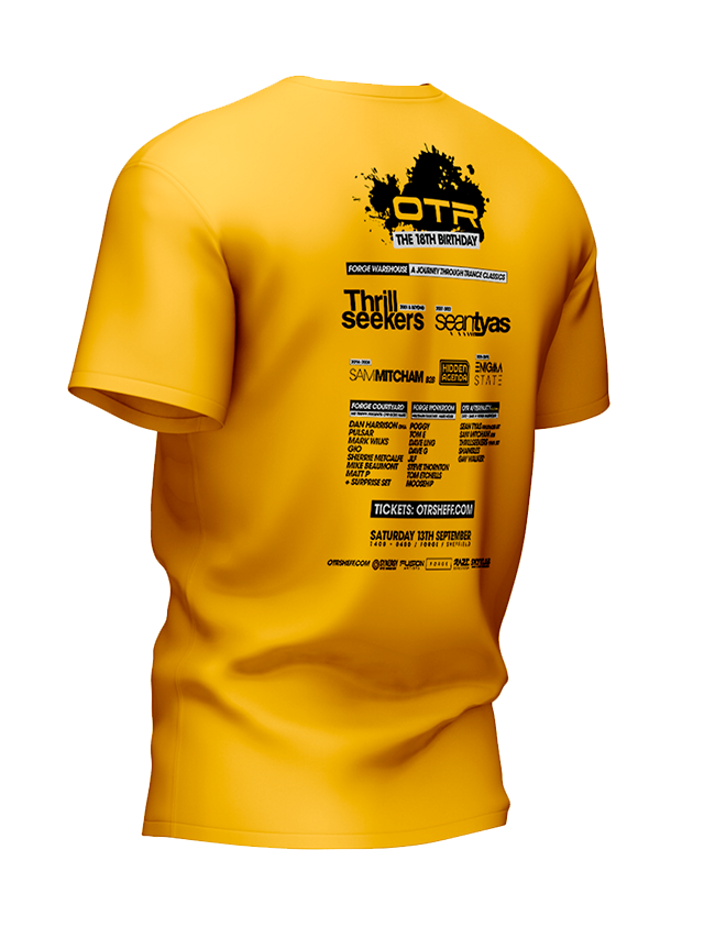 OTR Sheffield 18th Birthday Special Event Flyer T-Shirt 
