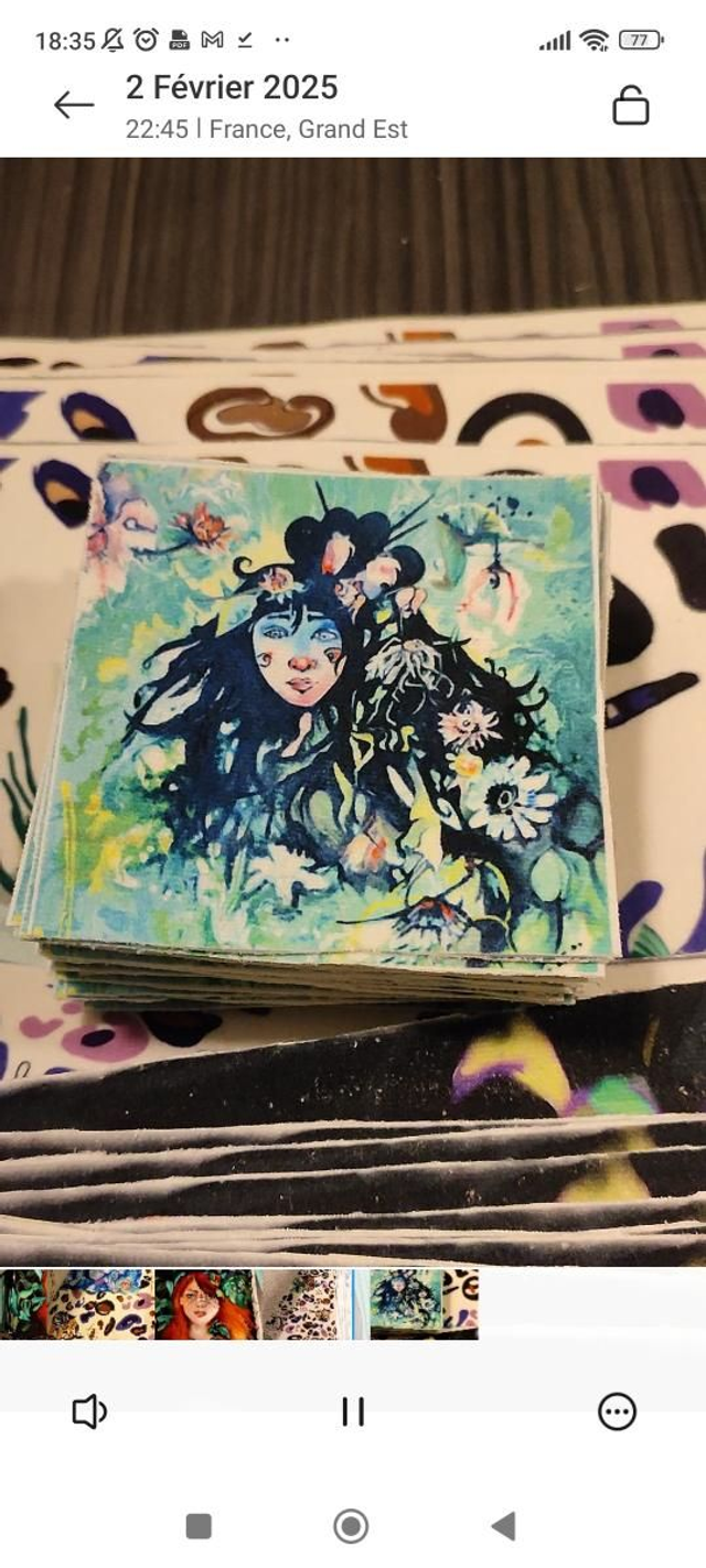 Coupon Velours 10*10 cm Fée des fleurs