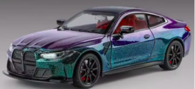 DieCast model auto BMW M4 paars blauw (1:24)