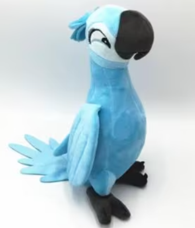 Rio grote pluche knuffel Papegaai blauw (35cm)