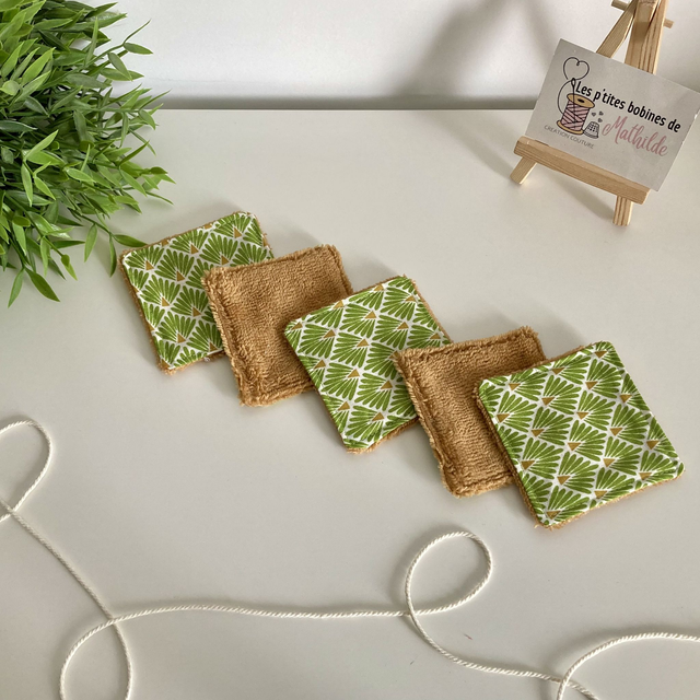 Lingettes | Ecailles vertes | Lot de 5