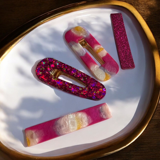 Barrettes fuchsia